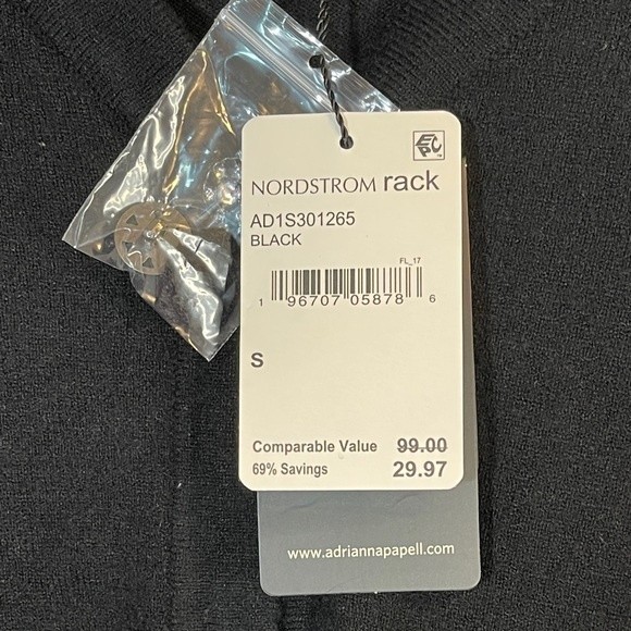 Adrianna Papell Black Cardigan Sweater Fancy Buttons Size S - Picture 7 of 7